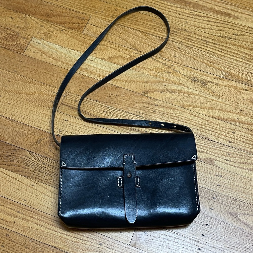 Madewell Vintage Black Leather Crossbody Bag
